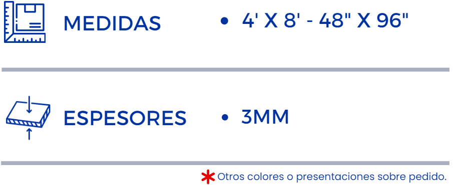 Especificaciones aluminio compuesto